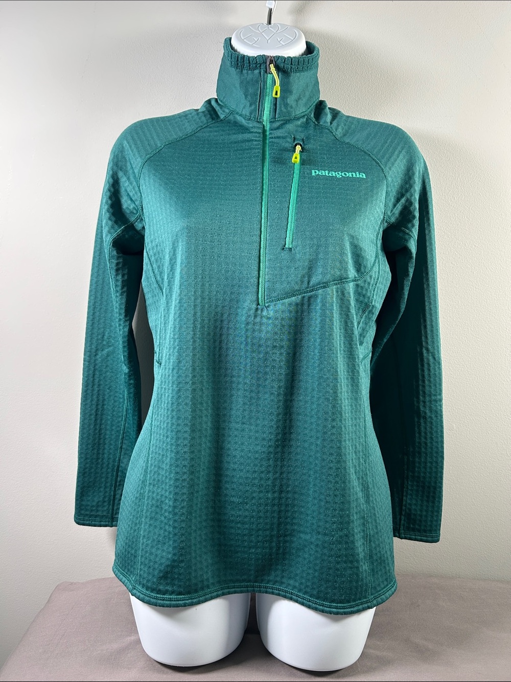 Patagonia Teal Green Half-Zip Utility Pullover